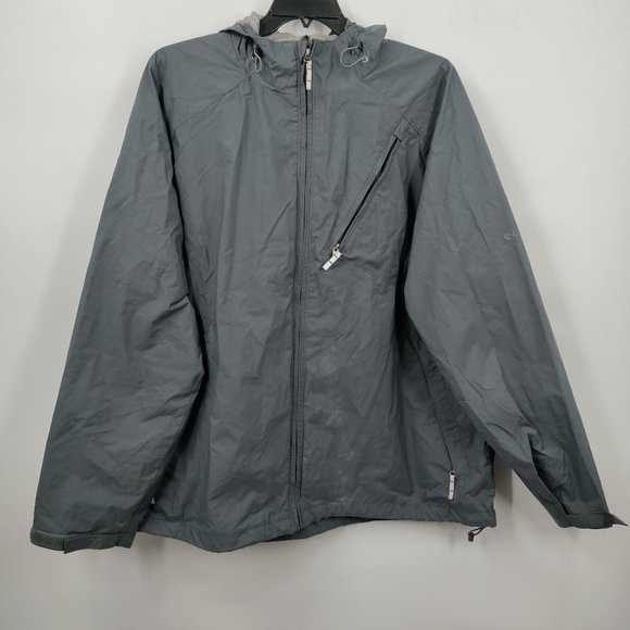 Columbia Full-zip Oversized Hooded Light weight Windbreaker Jacket XXL Men Gray - Picture 1 of 8